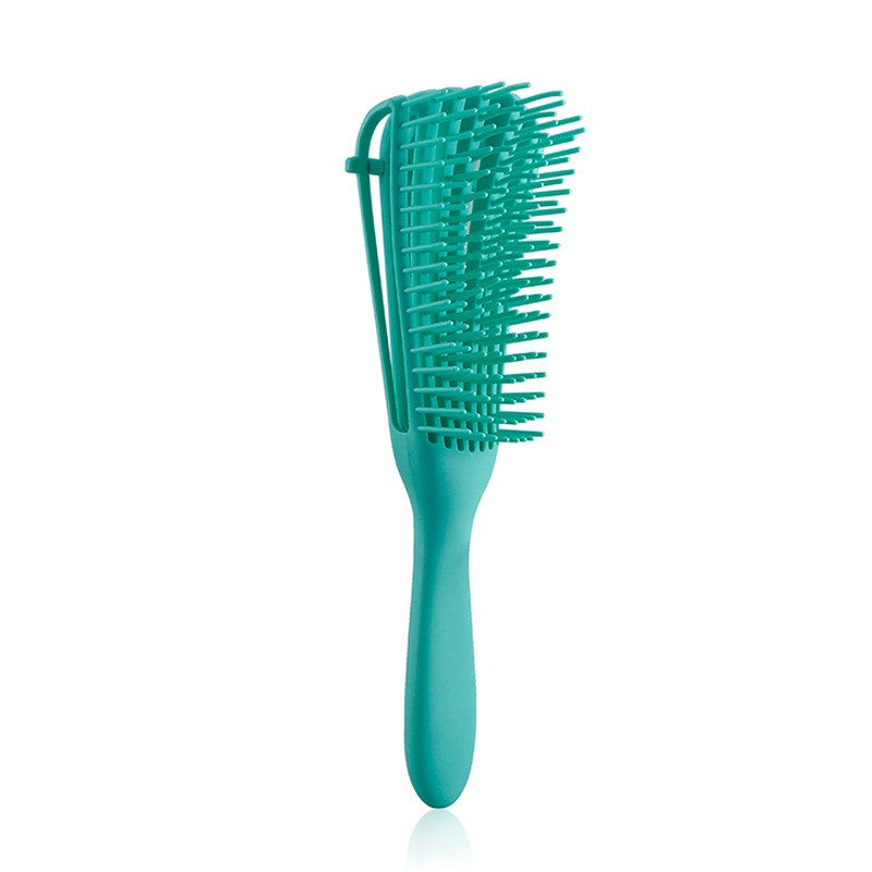 Perie Flexibila, Flippy, pentru Descurcat Par Cret/Umed si Uscat, 8 Brate Mobile, din TPE, 24.5 x 4.5 x 2 cm, Verde