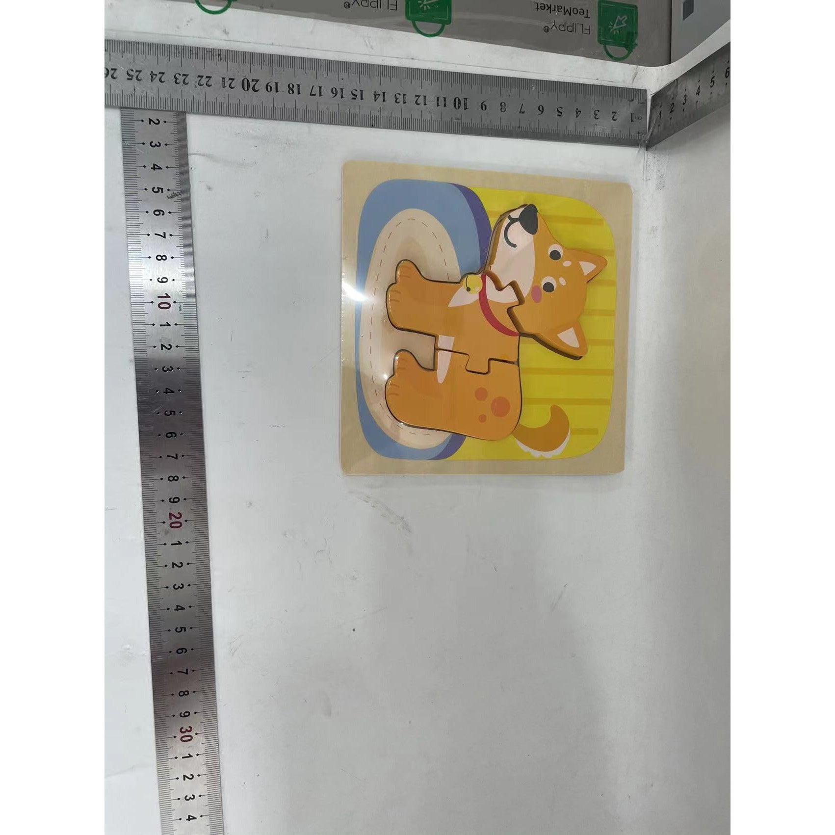 Puzzle Montessori din Lemn pentru Copii, Flippy, 3D, 0-3 Ani, Model Catel, Educativ, Intuitiv, Creativ, 3 Piese,