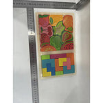 Puzzle Montessori din Lemn pentru Copii, Flippy, Tip Tetris 2in1 +3 Ani, cu Fructe Colorate 3D, Educativ, Intuitiv,