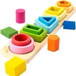 Jucarie Montessori din Lemn, Flippy, Tip Puzzle, cu 5 Forme Asimetrice, 15 Piese, Educativa, Interactiva, Creativa,