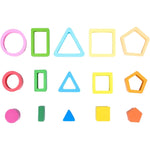 Jucarie Montessori din Lemn, Flippy, Tip Puzzle, cu 5 Forme Asimetrice, 15 Piese, Educativa, Interactiva, Creativa,