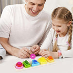 Jucarie Montessori din Lemn, Flippy, Tip Puzzle, cu 5 Forme Asimetrice, 15 Piese, Educativa, Interactiva, Creativa,