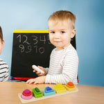 Jucarie Montessori din Lemn, Flippy, Tip Puzzle, cu 5 Forme Asimetrice, 15 Piese, Educativa, Interactiva, Creativa,