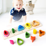 Jucarie Montessori din Lemn, Flippy, Tip Puzzle, cu 5 Forme Asimetrice, 15 Piese, Educativa, Interactiva, Creativa,