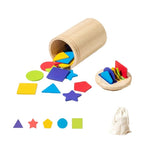 Jucarie Educativa Montessori din Lemn, 28 Piese, Flippy, Sortator cu Forme Geometrice, Joc de Motricitate Fina pentru