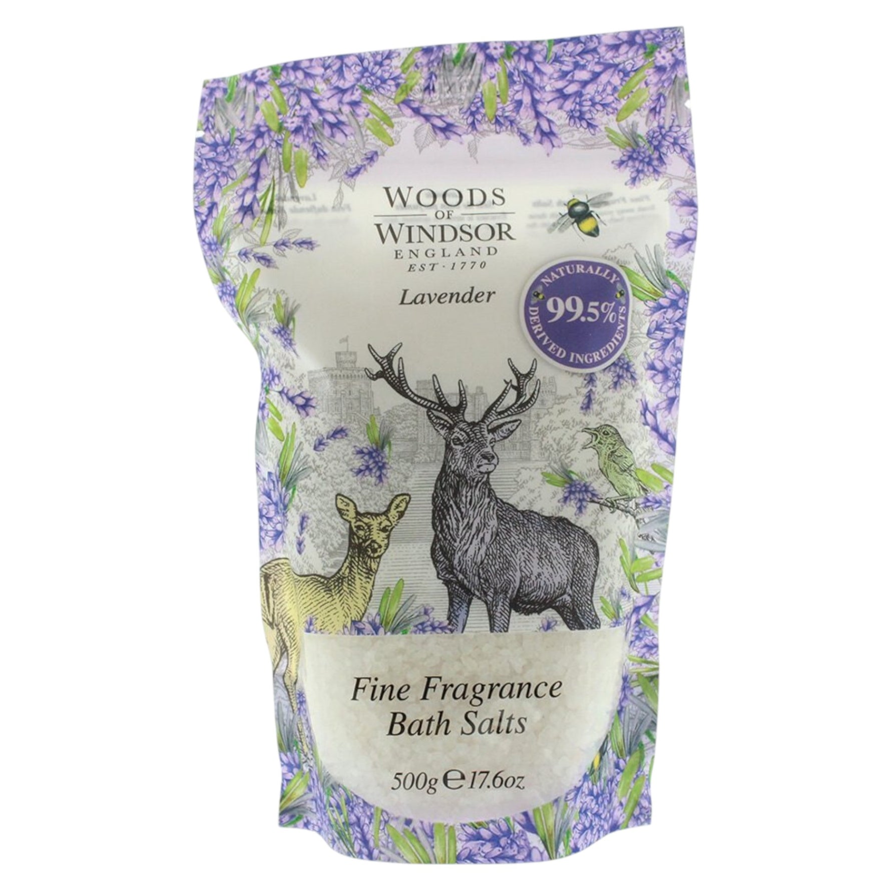 Woods Of Windsor, Lavender, Natural, rejuvenat, Lavandă, Sare de baie, 500 g