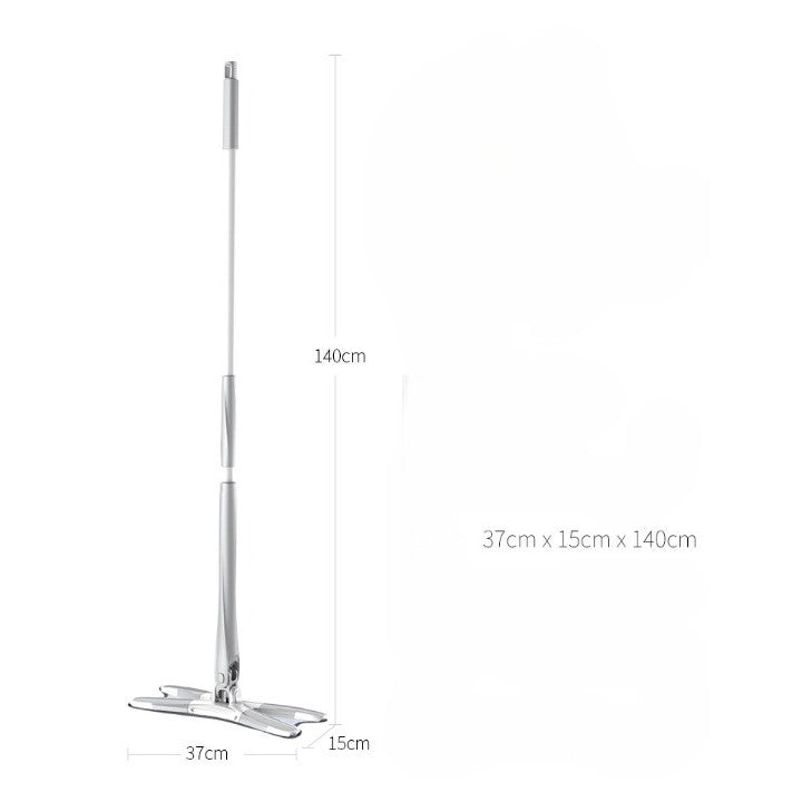 Set Mop Plat + Galeata, Flippy, cu Sistem de Stoargere, Lungime Telescopica 140 cm, Argintiu/Galben