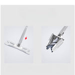 Set Mop Plat + Galeata, Flippy, cu Sistem de Stoargere, Lungime Telescopica 140 cm, Argintiu/Galben