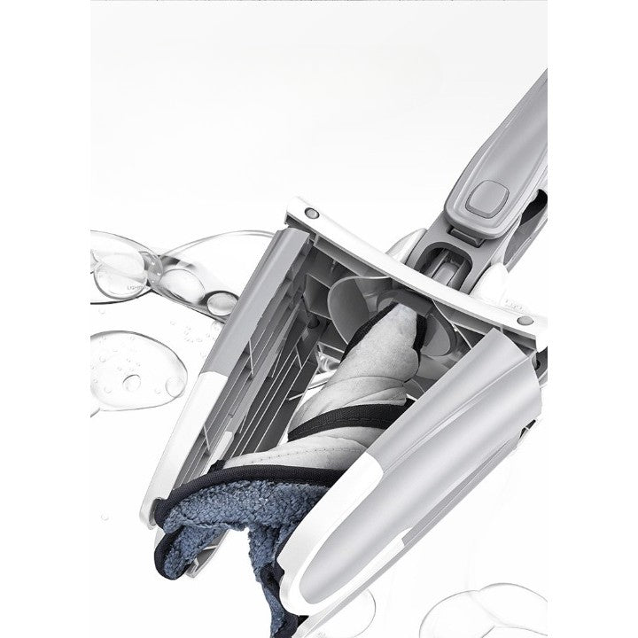 Mop Plat, Flippy, cu Sistem de Stoarcere, 4 Lavete Incluse, Lungime Telescopica 140 cm, Argintiu