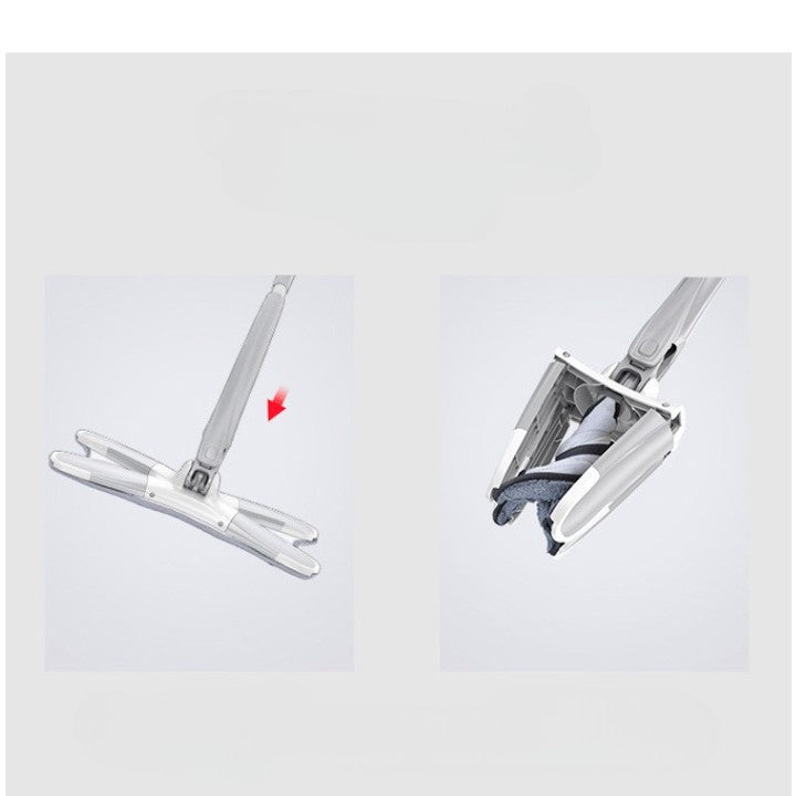 Mop Plat, Flippy, cu Sistem de Stoarcere, 4 Lavete Incluse, Lungime Telescopica 140 cm, Argintiu