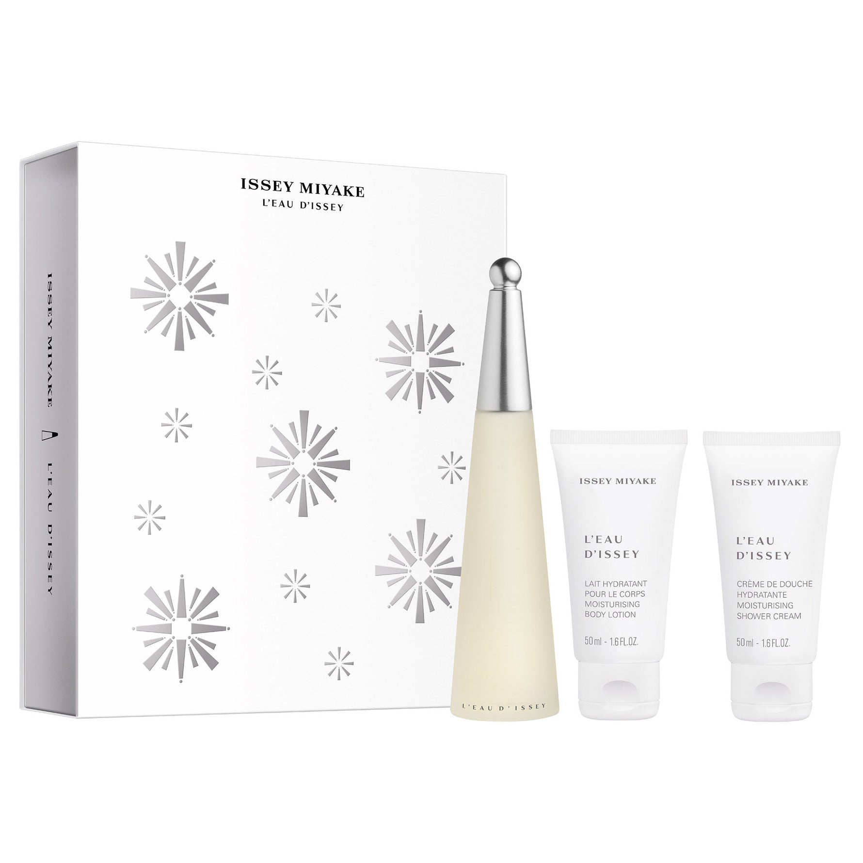 Xmas 2023 Set Issey Miyake: L'Eau d'Issey, Eau De Toilette, For Women, 50 ml + L'Eau d'Issey, Moisturizing, Body Lotion, 50 ml + L'Eau d'Issey, Hydrating, Shower Cream, 50 ml - Olmarkt