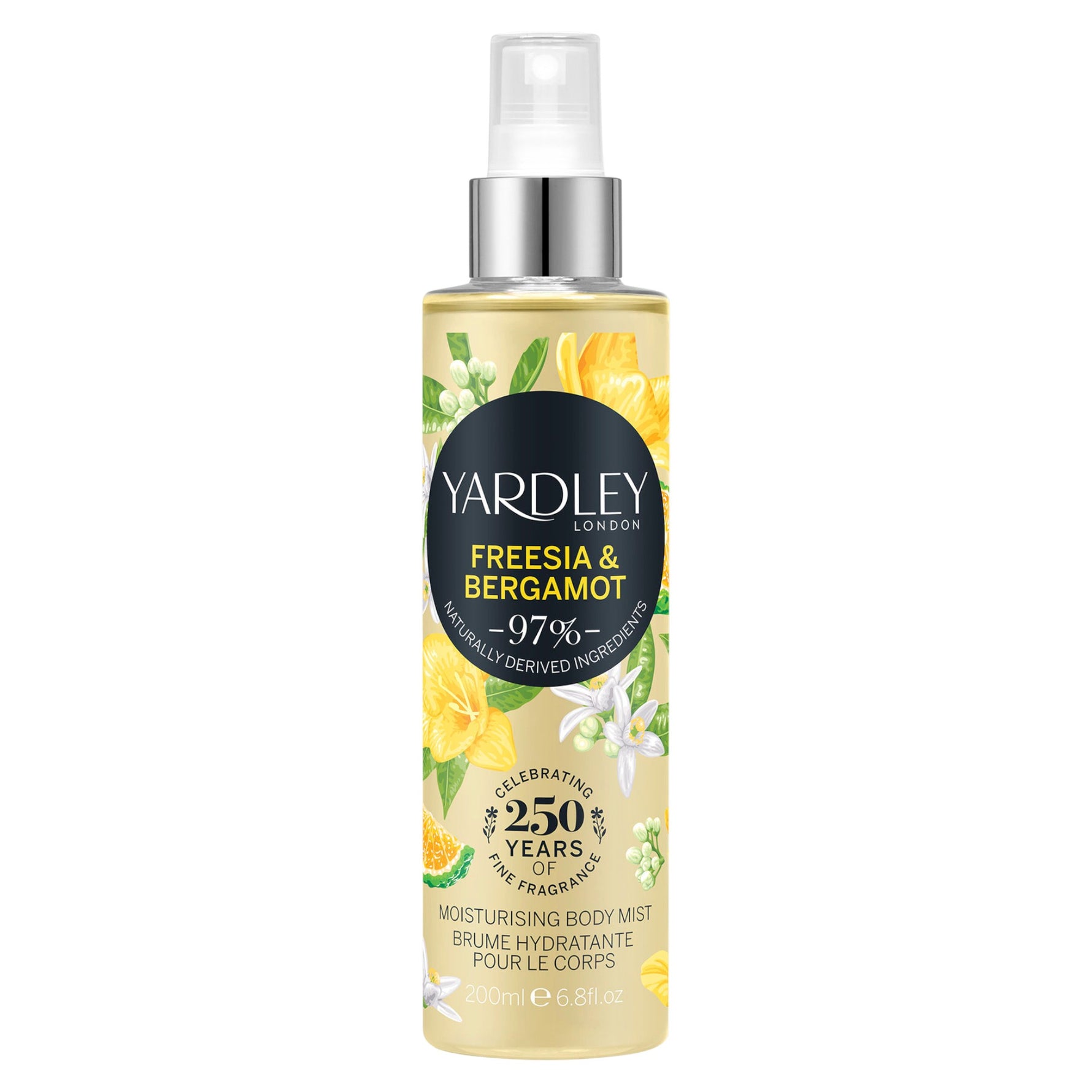Yardley, Freesia and Bergamot, Spray parfumat, Pentru femei, 200 ml