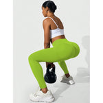 Pantaloni de Fitness/Yoga, Flippy, pentru Femei, Material Elastic, Spandex, Talie Inalta, Verde, Marime L