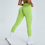 Pantaloni de Fitness/Yoga, Flippy, pentru Femei, Material Elastic, Spandex, Talie Inalta, Verde, Marime L
