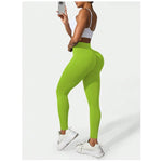 Pantaloni de Fitness/Yoga, Flippy, pentru Femei, Material Elastic, Spandex, Talie Inalta, Verde, Marime S