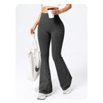 Pantaloni Sport de Dama, Flippy, pentru Yoga, Talie Inalta, Evazati, Tricotati, Negru, Marime XS