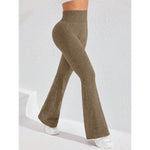 Pantaloni Sport de Dama, Flippy, pentru Yoga, Talie Inalta, Evazati, Tricotati, Khaki, Marime L
