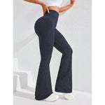 Pantaloni Sport de Dama, Flippy, pentru Yoga, Talie Inalta, Evazati, Tricotati, Albastru Marin, Marime M