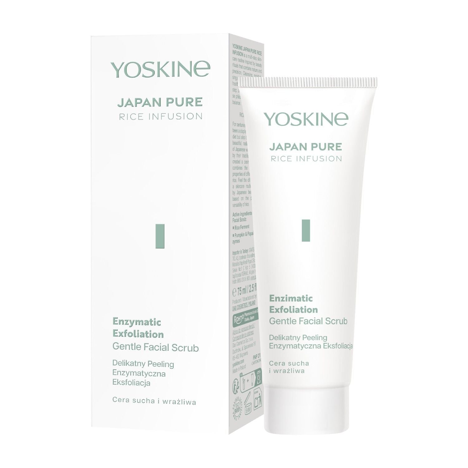Yoskine, Japan Pure, Infuzie de orez, Scrub exfoliant, 75 ml