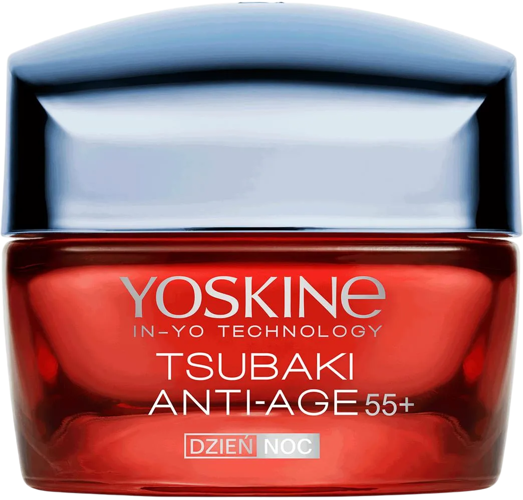 Yoskine, Tsubaki 55+, Anti-îmbătrânire, Zi & Noapte, Smântână, Față, 50 ml