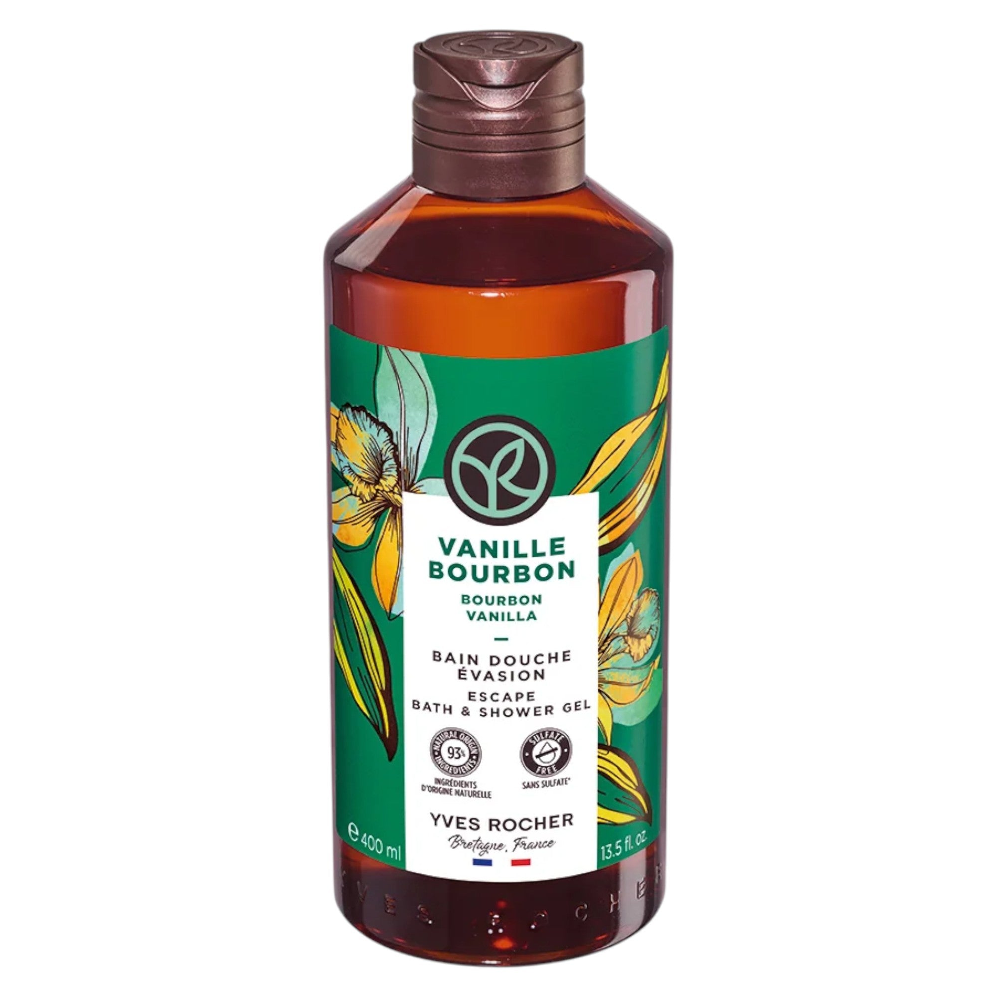 Yves Rocher, Vanille Bourbon, Curățare, Gel de duș, Toate tipurile de piele, 400 ml