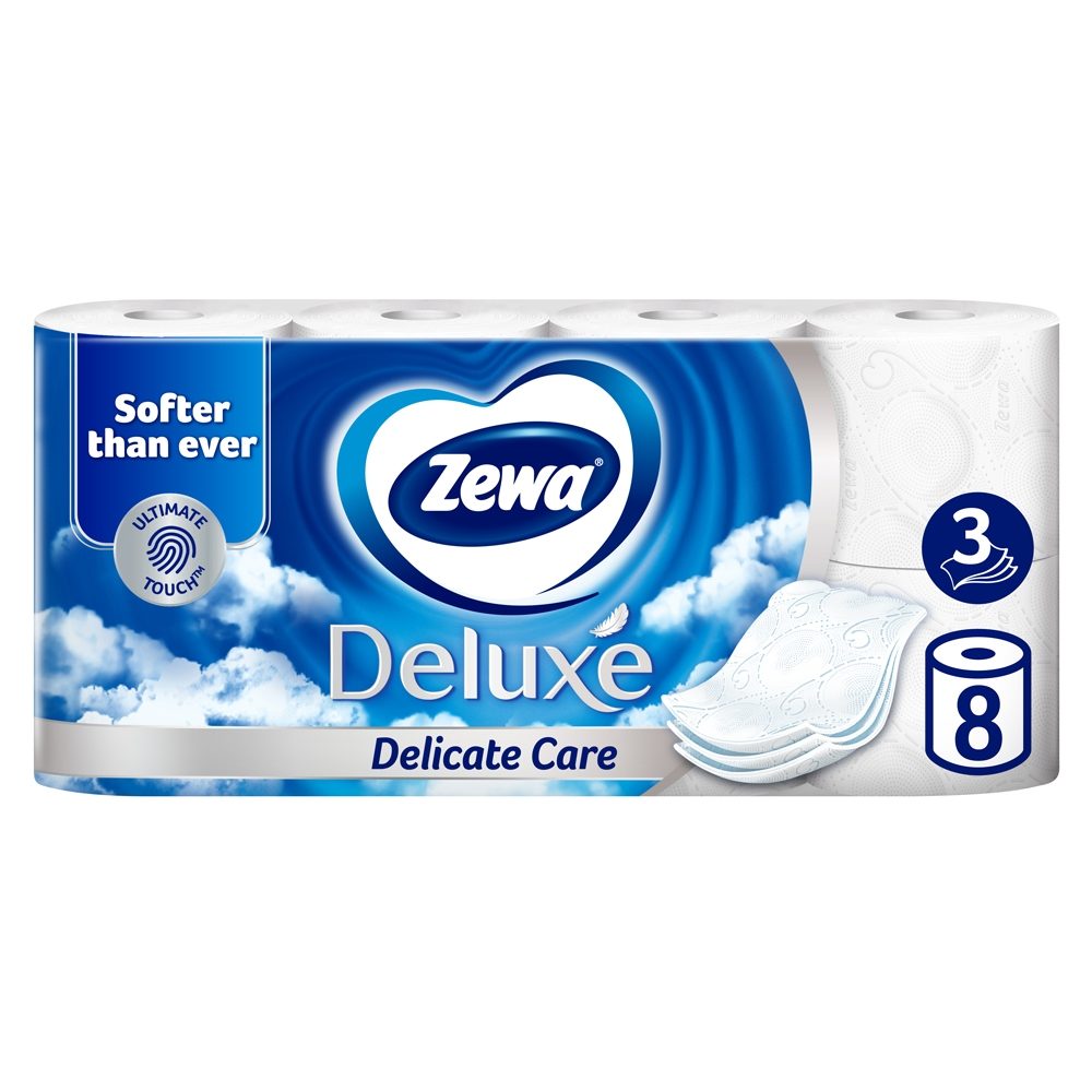 Hartie Igienica, ZEWA, Pure White, Set 8 Role, 3 Straturi